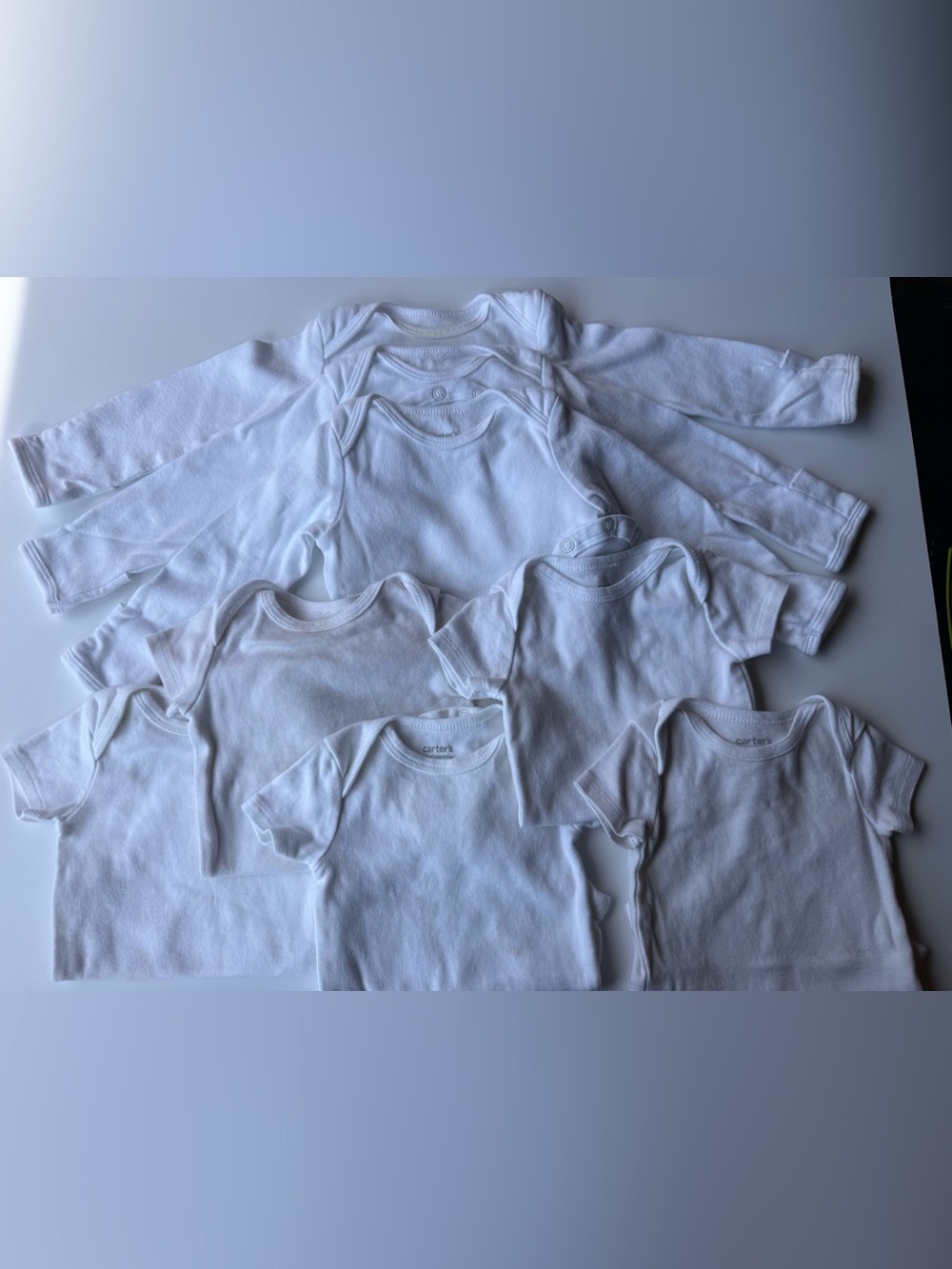 Carter's White Short & Long Sleeve Baby Onesie Set